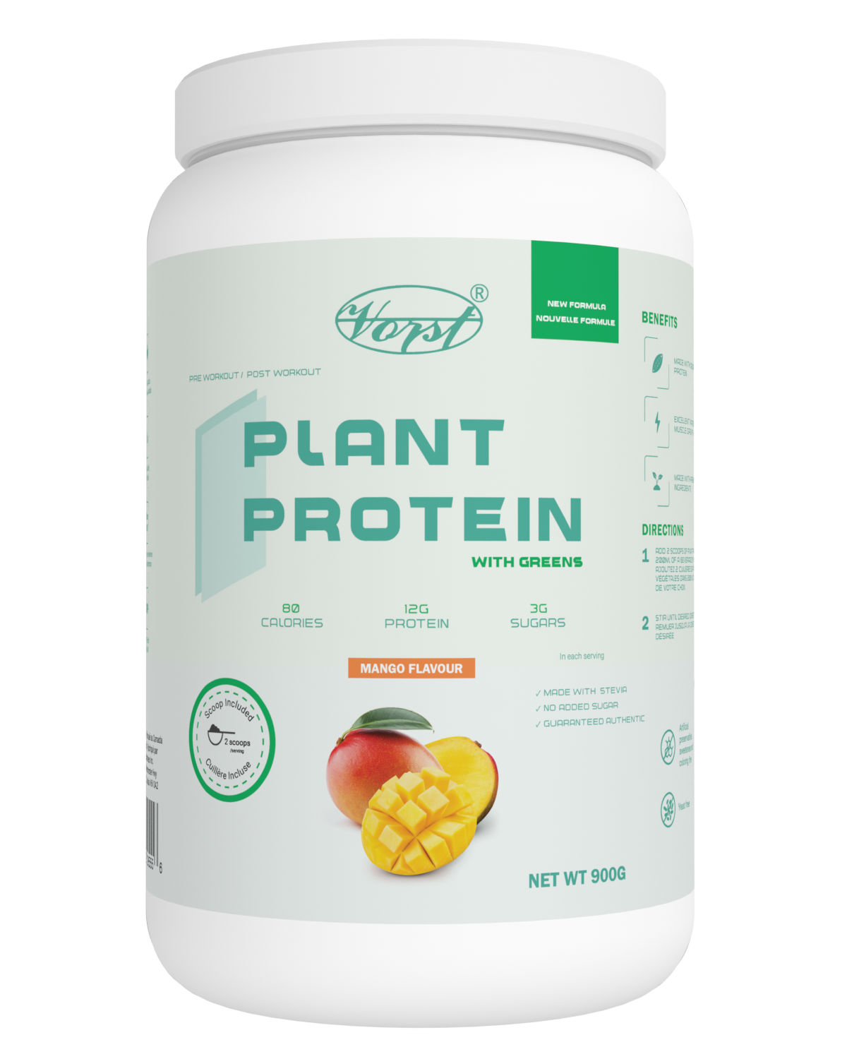 Plant Protein Powder with Greens (Mango Flavour)