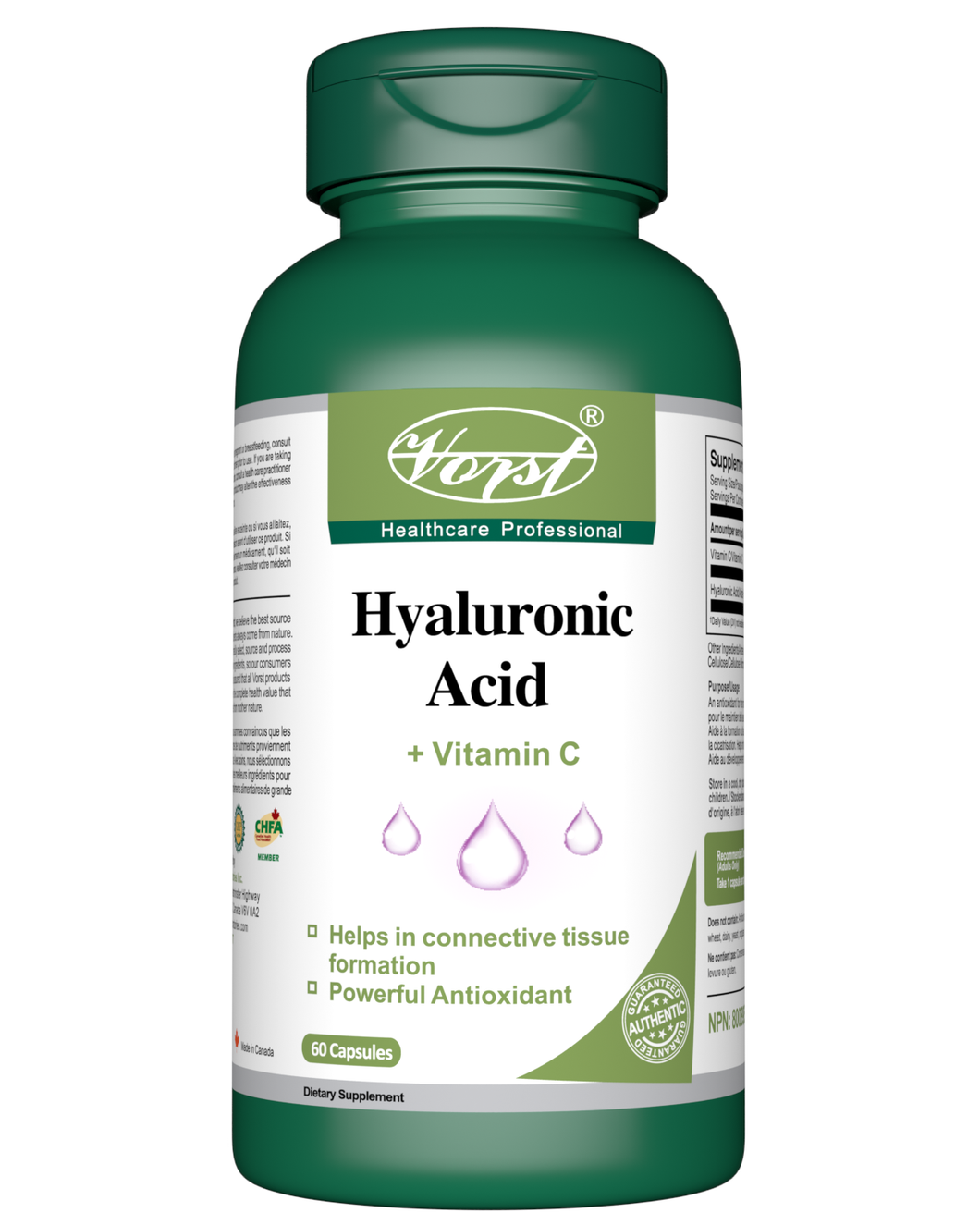 Hyaluronic Acid 75mg with Vitamin C 60 Capsules