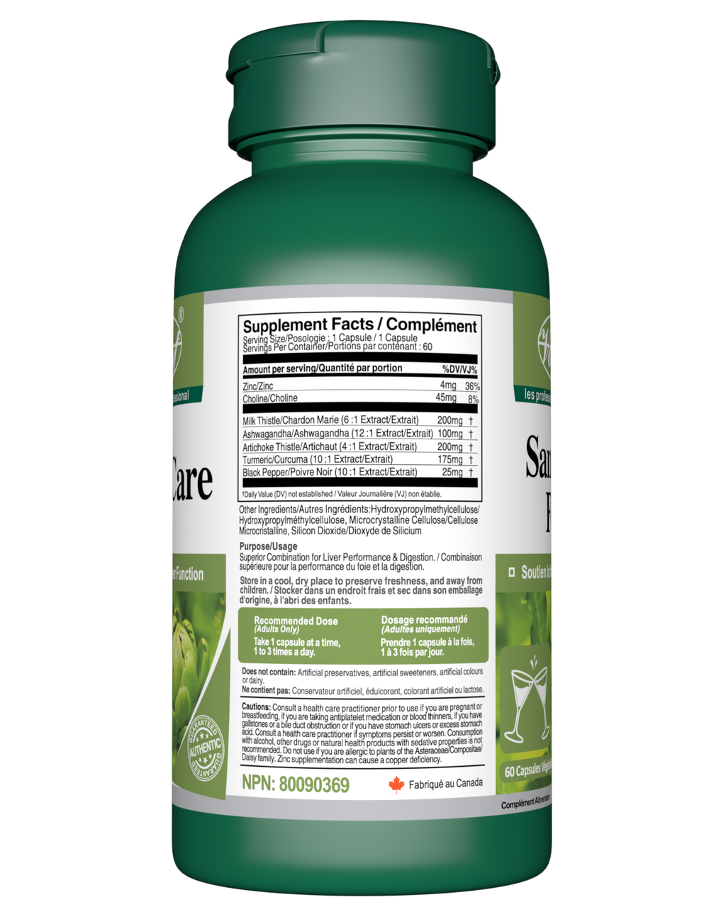 Liver Care 60 Vegan Capsules supplement facts
