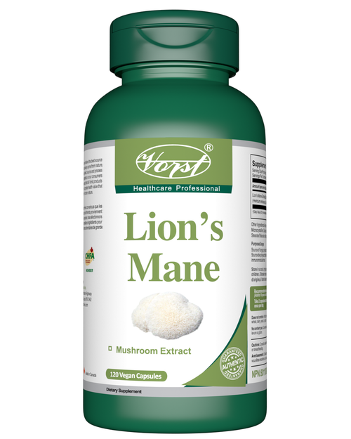 Lion's Mane 1000mg Per Serving (500mg Per Capsule) 120 Vegan Capsules bottle front