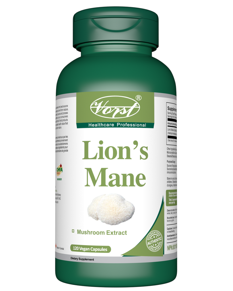 Lion's Mane 1000mg Per Serving (500mg Per Capsule) 120 Vegan Capsules bottle front