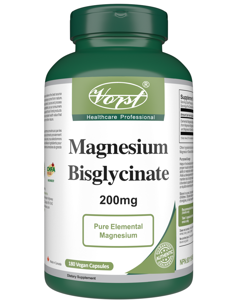 Magnesium Bisglycinate 200mg 180 Vegan Capsules