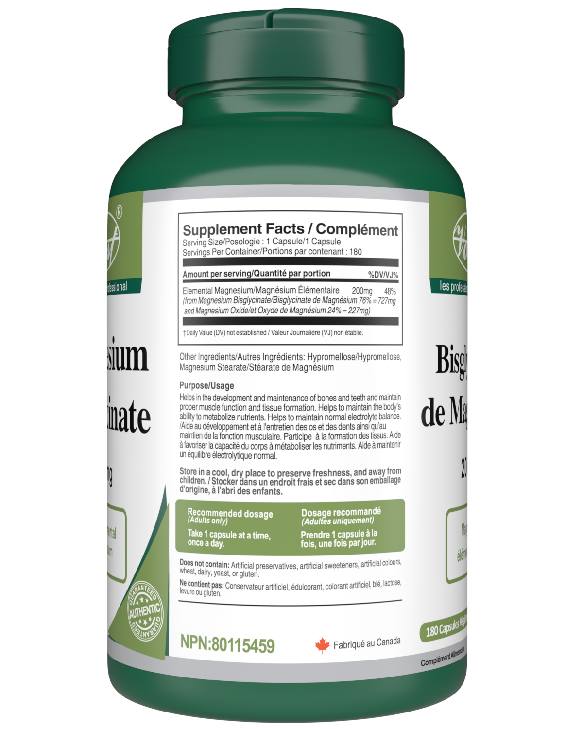 Magnesium Bisglycinate, Relievies Muscle Cramp and Constipation