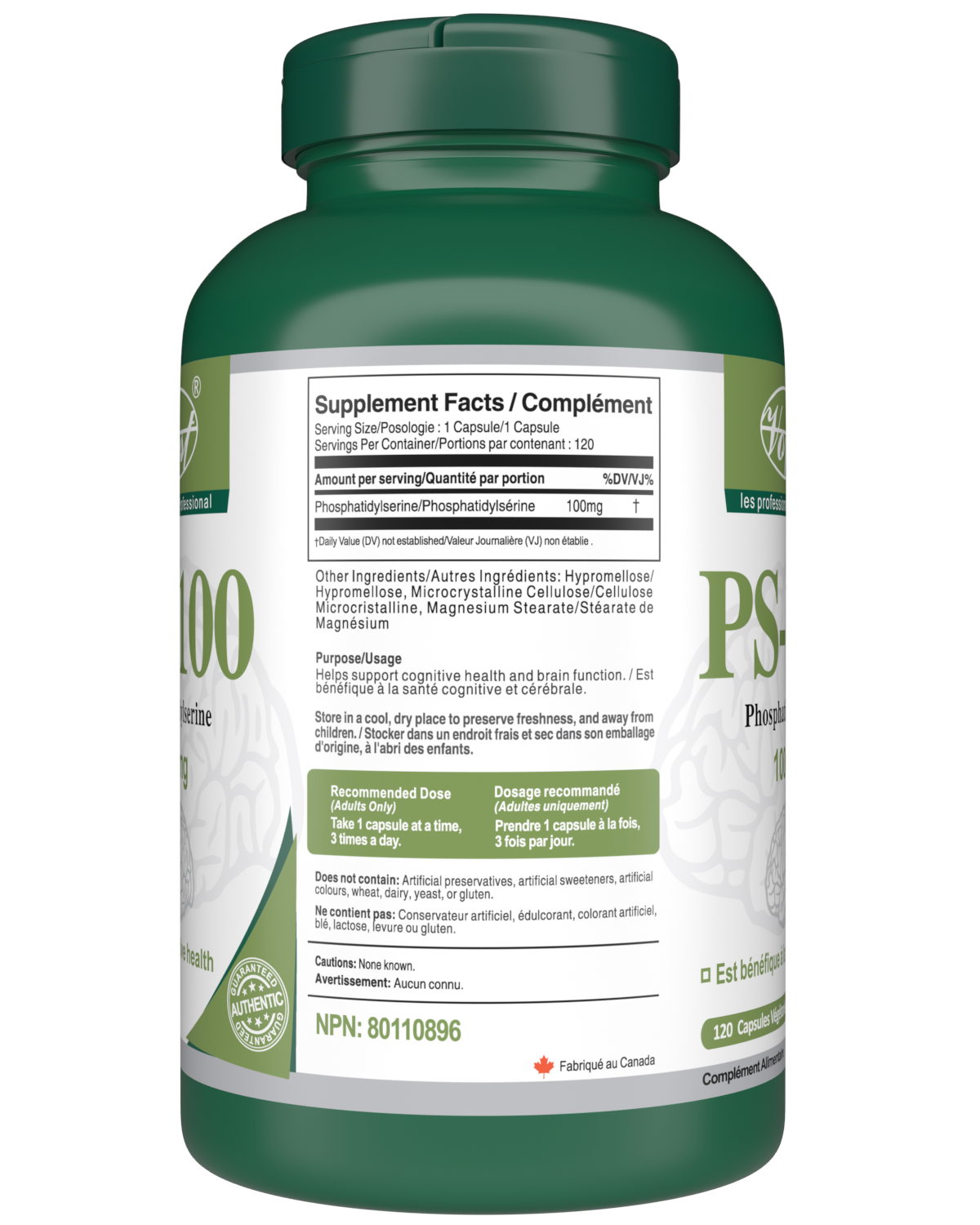 Phosphatidylserine (PS-100) for Brain Health, Cognitive Function