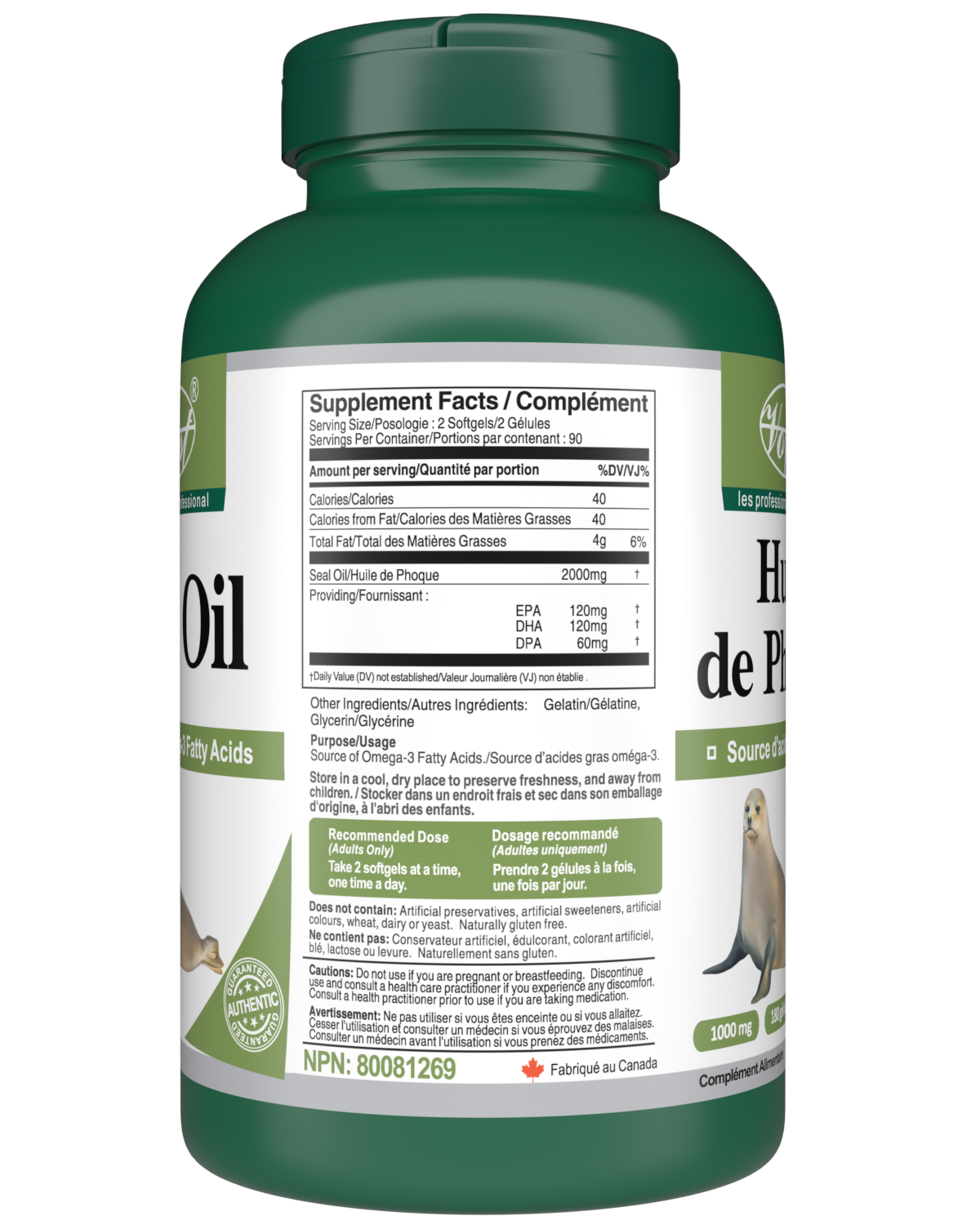 Seal Oil Source of Omega-3 Fatty Acid