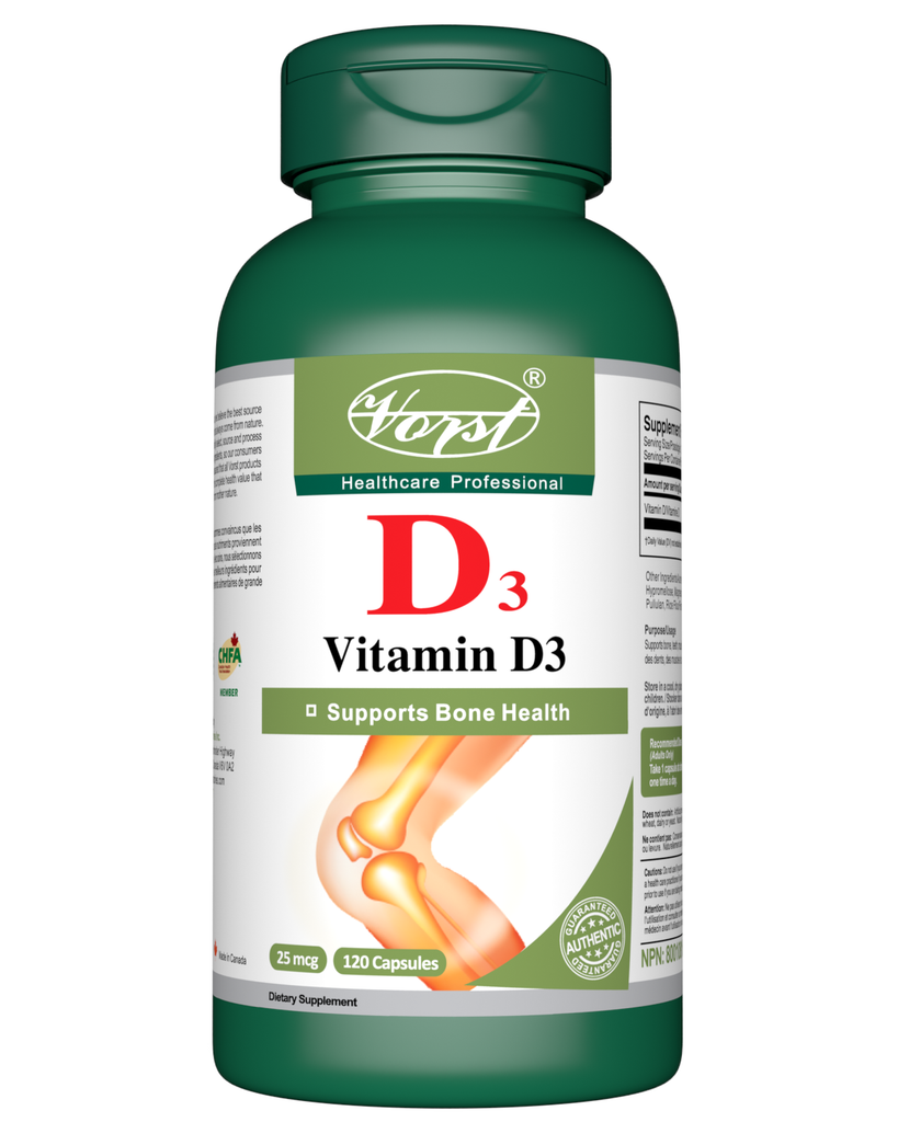 Vitamin D3 25mcg (1000 IU) 120 Capsules