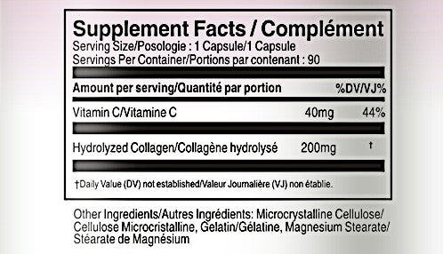 Salmon Collagen 200mg plus Vitamin C 90 Capsules Type 1 and 3