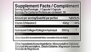 Salmon Collagen 200mg plus Vitamin C 90 Capsules Type 1 and 3